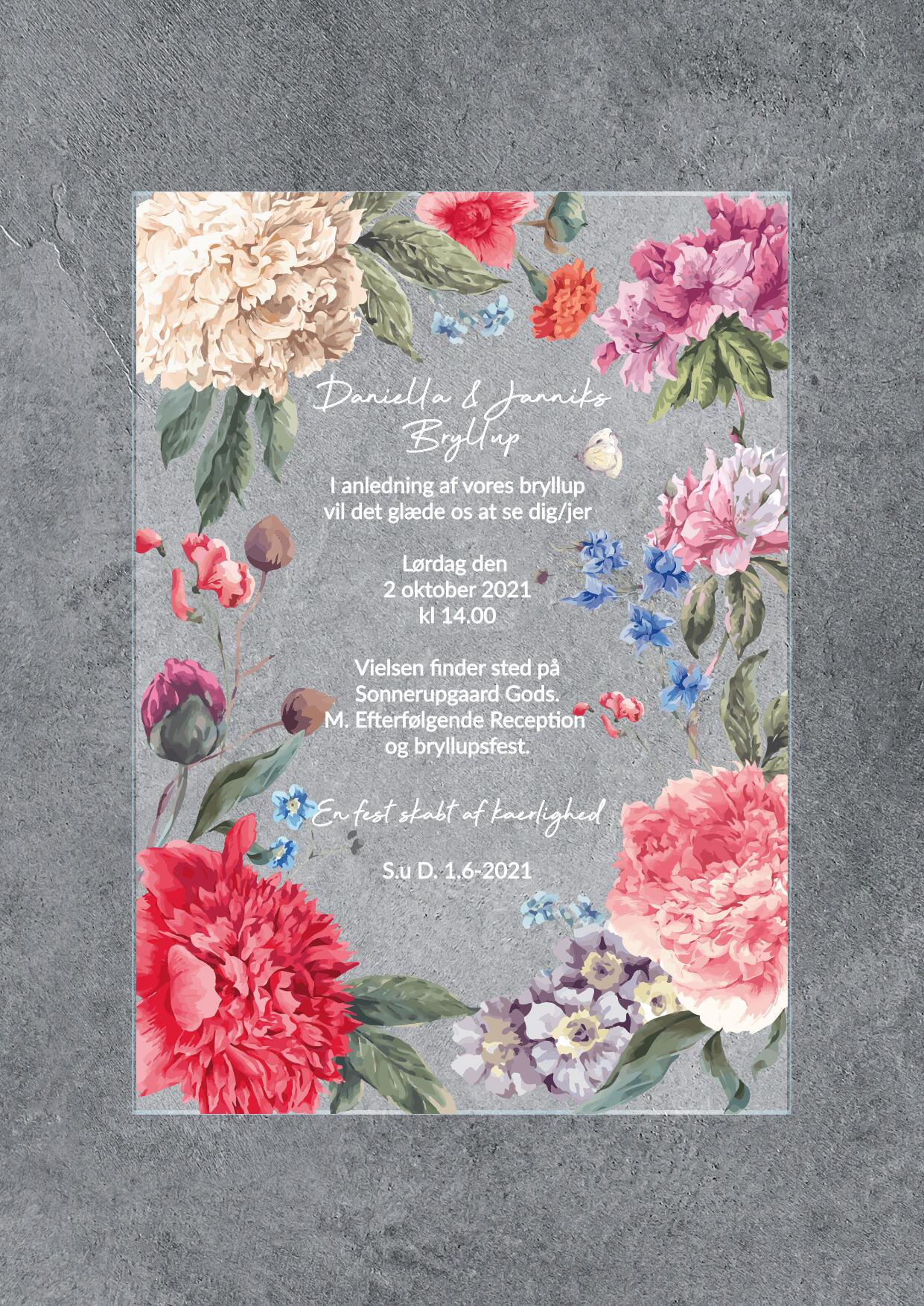 Invitation blomster - Woodbylaa